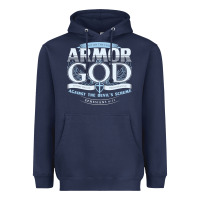 Navy armor of god bible verse scripture Heavyweight Hoodie - linhVisuals