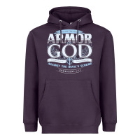 Plum armor of god bible verse scripture Heavyweight Hoodie - linhVisuals