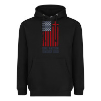 Black american flag one nation under god Heavyweight Hoodie - linhVisuals