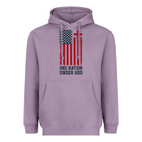 Lavender american flag one nation under god Heavyweight Hoodie - linhVisuals
