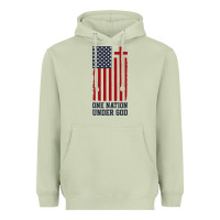 Matcha american flag one nation under god Heavyweight Hoodie - linhVisuals