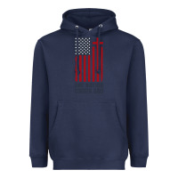 Navy american flag one nation under god Heavyweight Hoodie - linhVisuals
