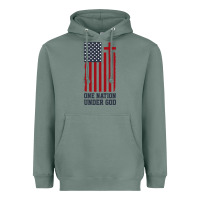 Sage american flag one nation under god Heavyweight Hoodie - linhVisuals