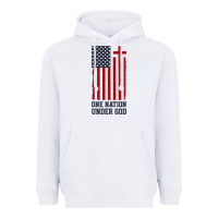 White american flag one nation under god Heavyweight Hoodie - linhVisuals