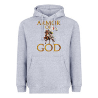 Heather Grey armor of god ephesians bible verse Heavyweight Hoodie - linhVisuals