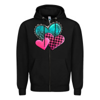 Black valentine's day hearts Zipper Hoodie - AdoDesignShop