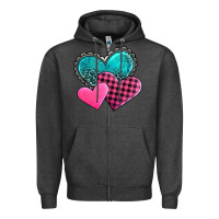 Charcoal Heather valentine's day hearts Zipper Hoodie - AdoDesignShop