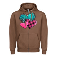 Chestnut valentine's day hearts Zipper Hoodie - AdoDesignShop