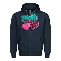 Navy valentine's day hearts Zipper Hoodie - AdoDesignShop