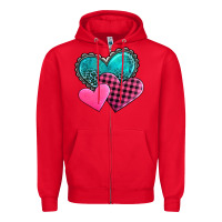 Red valentine's day hearts Zipper Hoodie - AdoDesignShop