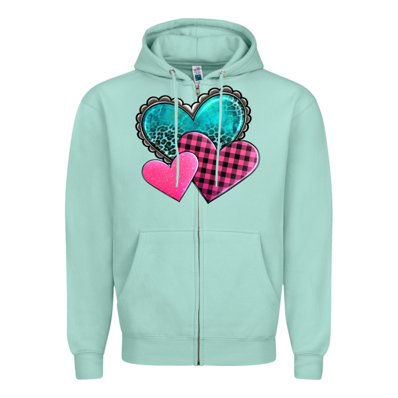 Valentine's Day Hearts Zipper Hoodie by AdoDesignShop | Teevron