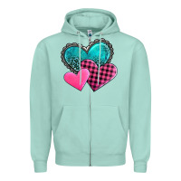 Seafoam valentine's day hearts Zipper Hoodie - AdoDesignShop