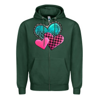 Sports Green valentine's day hearts Zipper Hoodie - AdoDesignShop