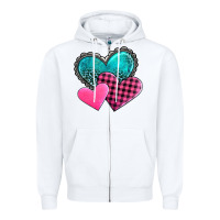 White valentine's day hearts Zipper Hoodie - AdoDesignShop