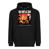 Black GODFLESH Streetcleaner Heavyweight Hoodie - linhVisuals