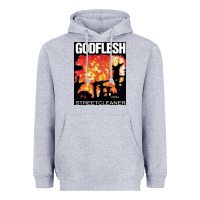 Heather Grey GODFLESH Streetcleaner Heavyweight Hoodie - linhVisuals