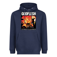 Navy GODFLESH Streetcleaner Heavyweight Hoodie - linhVisuals