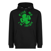 Black kiss me im irish funny saint patrick day womens Heavyweight Hoodie - linhVisuals