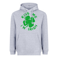 Heather Grey kiss me im irish funny saint patrick day womens Heavyweight Hoodie - linhVisuals