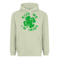 Matcha kiss me im irish funny saint patrick day womens Heavyweight Hoodie - linhVisuals