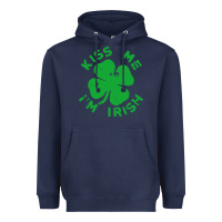Navy kiss me im irish funny saint patrick day womens Heavyweight Hoodie - linhVisuals