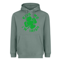 Sage kiss me im irish funny saint patrick day womens Heavyweight Hoodie - linhVisuals