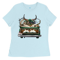 Baby Blue cowhide and hunter truck olivia Ladies Tee - OliviaCreatesArt