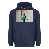 Navy banksy nobody likes me boy Heavyweight Hoodie - linhVisuals