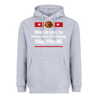 Heather Grey canada poutine quebec recipe french Heavyweight Hoodie - linhVisuals
