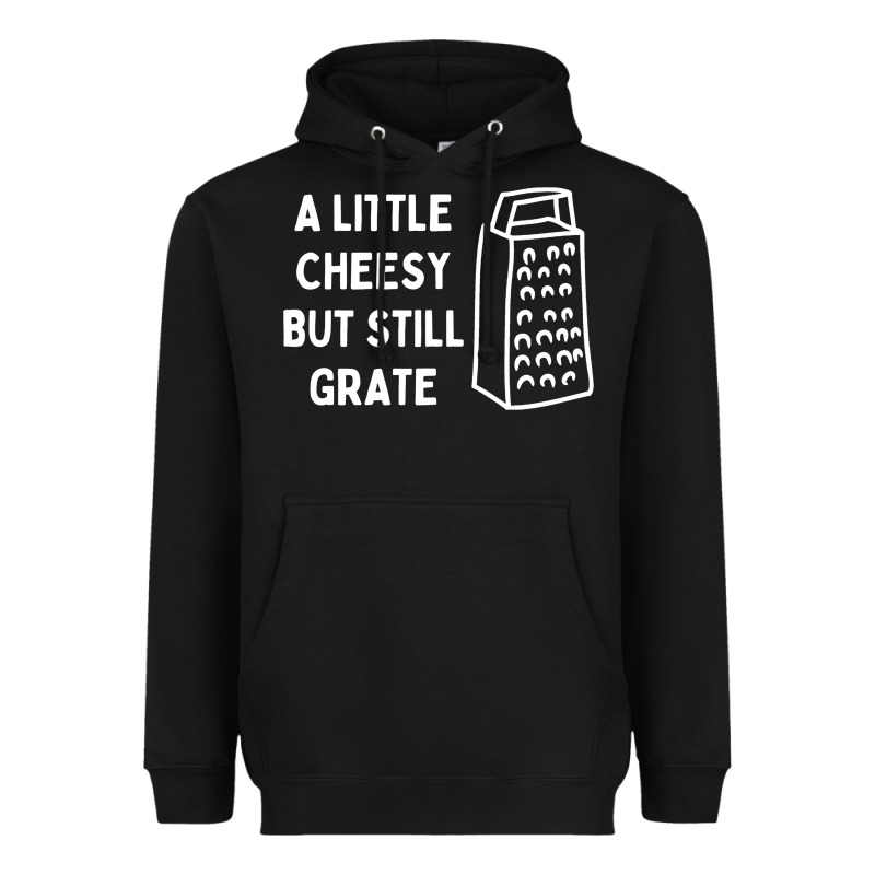 Cheesy But Still Grate Funny Pun Heavyweight Hoodie by linhVisuals | Teevron