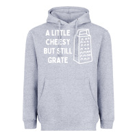 Heather Grey Cheesy But Still Grate Funny Pun Heavyweight Hoodie - linhVisuals