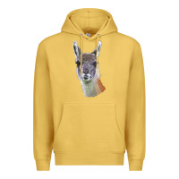 Antique Gold Guanaco Llama Head Premium Hoodie - LillyAllenDesigns