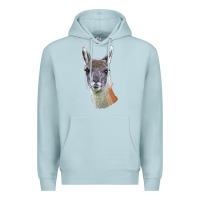Blue Mist Guanaco Llama Head Premium Hoodie - LillyAllenDesigns