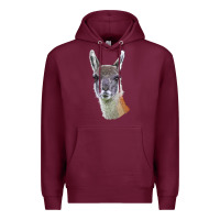 Burgundy Guanaco Llama Head Premium Hoodie - LillyAllenDesigns