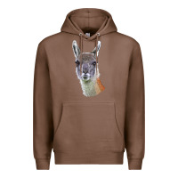 Chestnut Guanaco Llama Head Premium Hoodie - LillyAllenDesigns