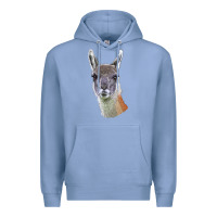 Colony Blue Guanaco Llama Head Premium Hoodie - LillyAllenDesigns