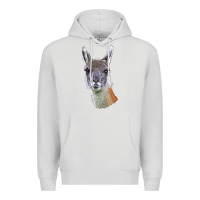 Dove Grey Guanaco Llama Head Premium Hoodie - LillyAllenDesigns