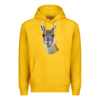 Lemon Guanaco Llama Head Premium Hoodie - LillyAllenDesigns