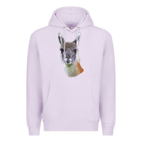 Lilac Guanaco Llama Head Premium Hoodie - LillyAllenDesigns