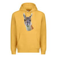 Mustard Guanaco Llama Head Premium Hoodie - LillyAllenDesigns