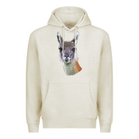 Oatmeal Heather Guanaco Llama Head Premium Hoodie - LillyAllenDesigns