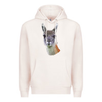 Pale Pink Guanaco Llama Head Premium Hoodie - LillyAllenDesigns