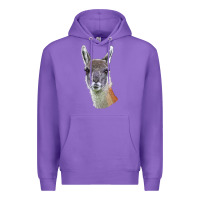 Purple Guanaco Llama Head Premium Hoodie - LillyAllenDesigns