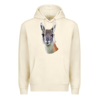 Sandshell Guanaco Llama Head Premium Hoodie - LillyAllenDesigns