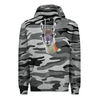 Slate Camo Guanaco Llama Head Premium Hoodie - LillyAllenDesigns