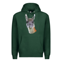 Sports Green Guanaco Llama Head Premium Hoodie - LillyAllenDesigns