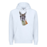 White Guanaco Llama Head Premium Hoodie - LillyAllenDesigns