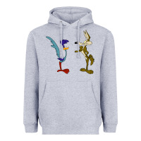 Heather Grey coyote and the road runner Heavyweight Hoodie - linhVisuals