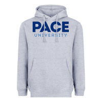 Heather Grey Pace University Heavyweight Hoodie - linhVisuals