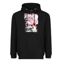 Japan T  Shirt Sakura Cat T  Shirt Heavyweight Hoodie | Teevron